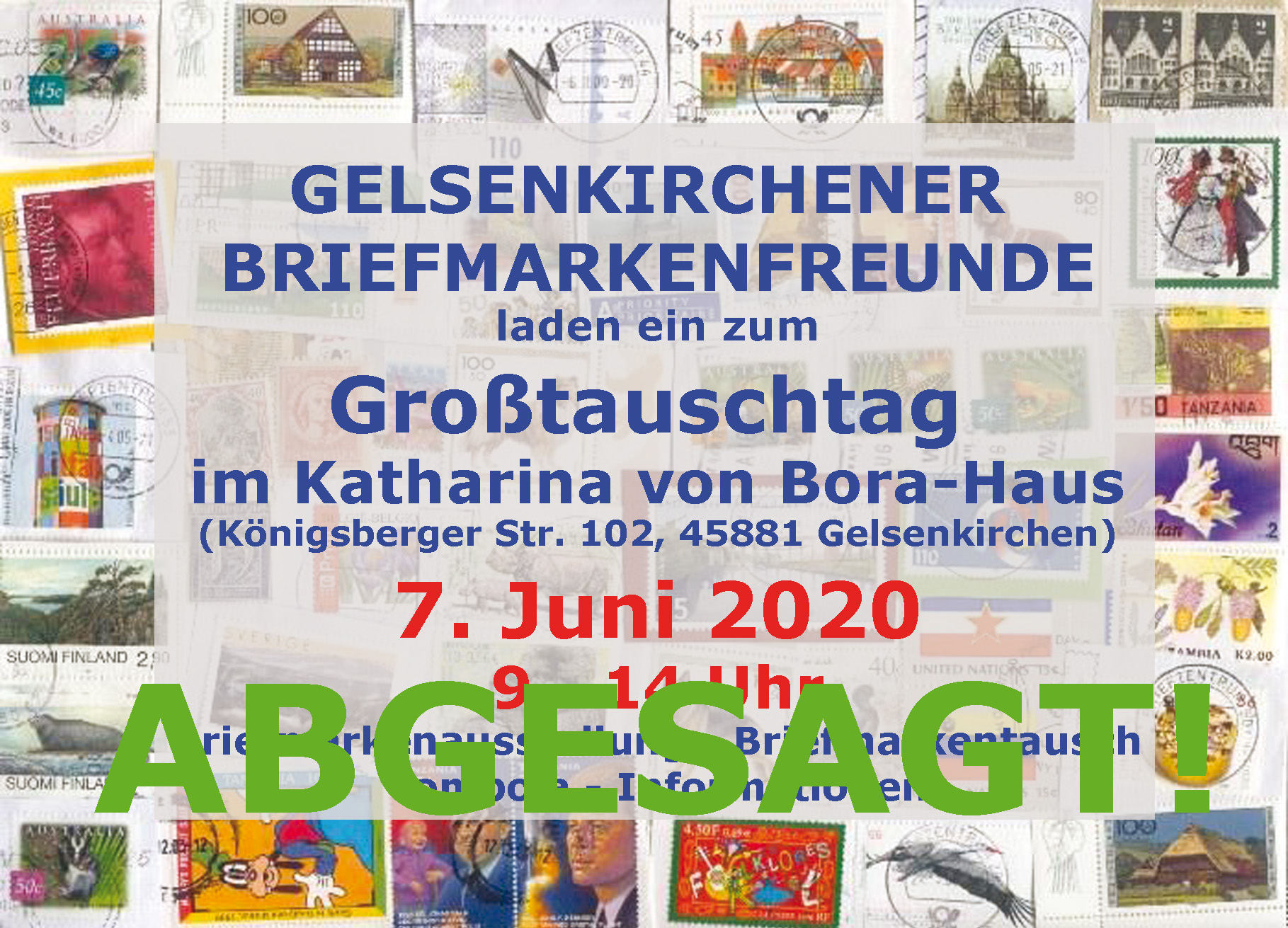 Mehr über den Artikel erfahren Grosstauschtag in Gelsenkirchen abgesagt