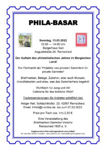 Read more about the article PHILA-Basar in Remscheid