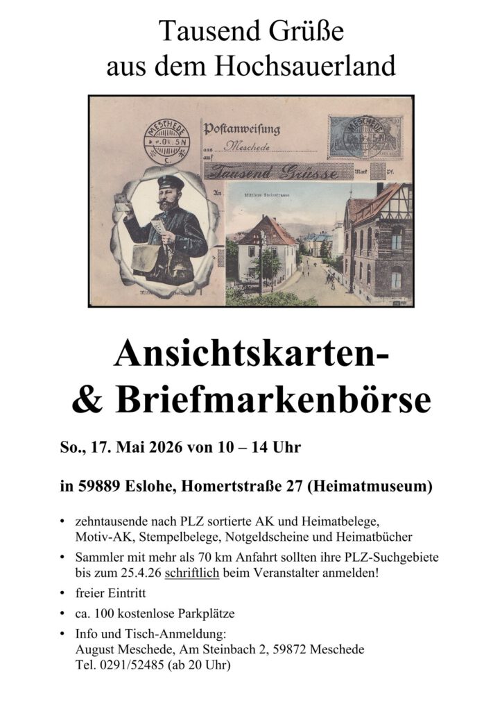 Ansichtskarten und Briefmarkenbörse in Eslohe