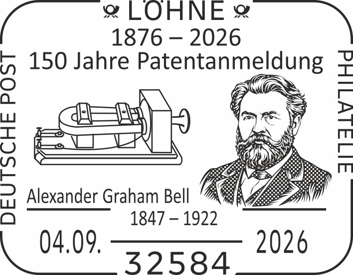 Sonderstempel 150 Jahre Patentanmeldung - Alexander Graham Bell