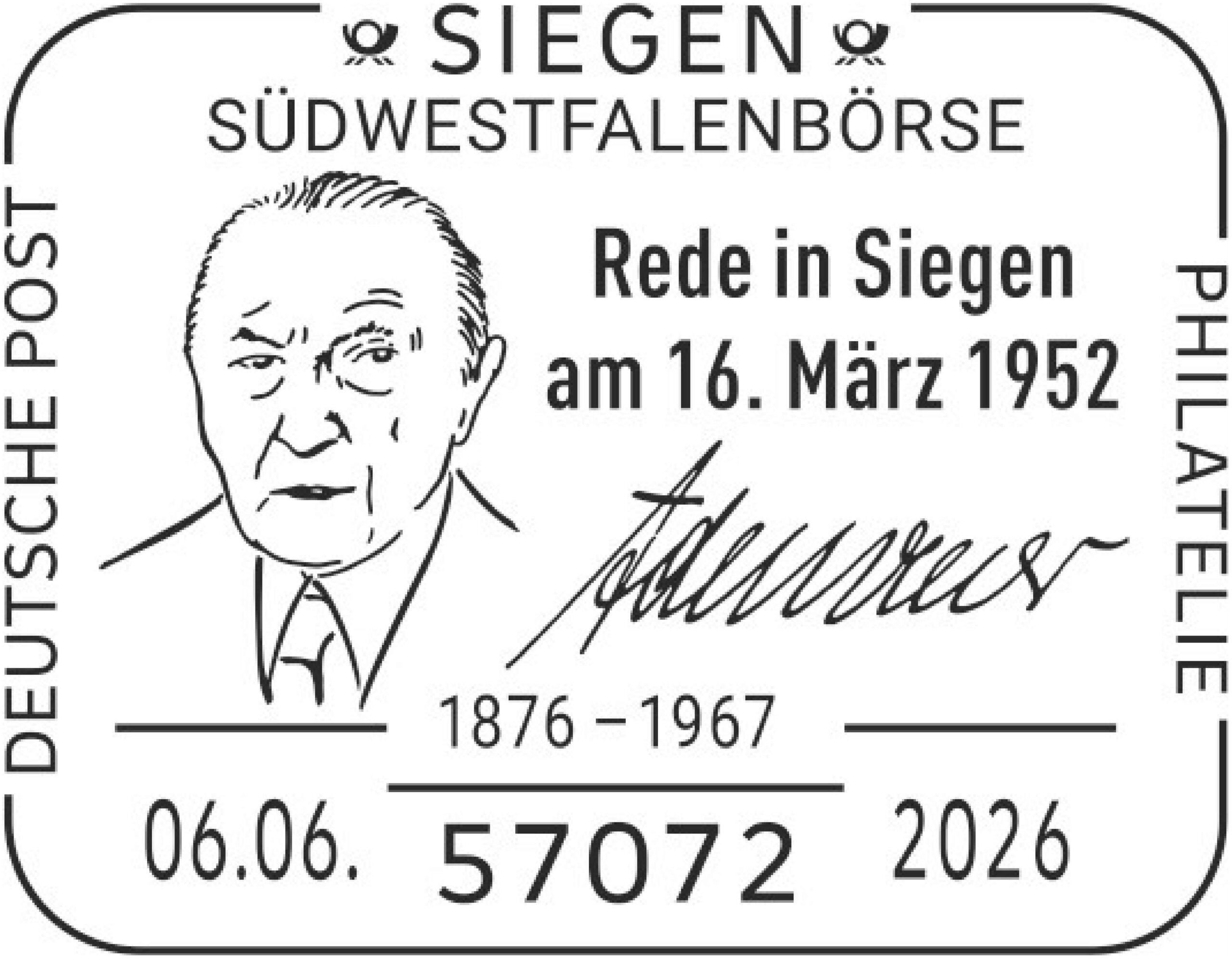 Südwestfalenbörse - Adenauer Rede Briefmarken